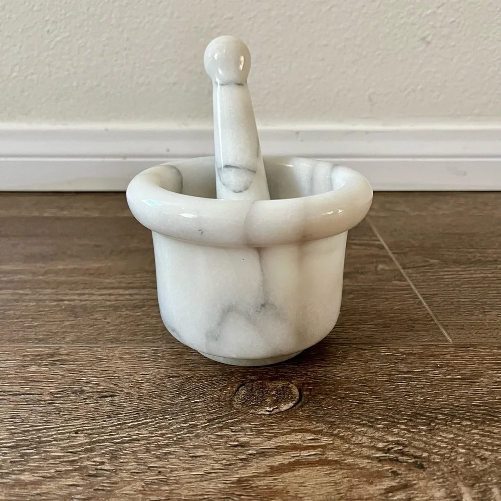 White Marble Mortar and Pestle